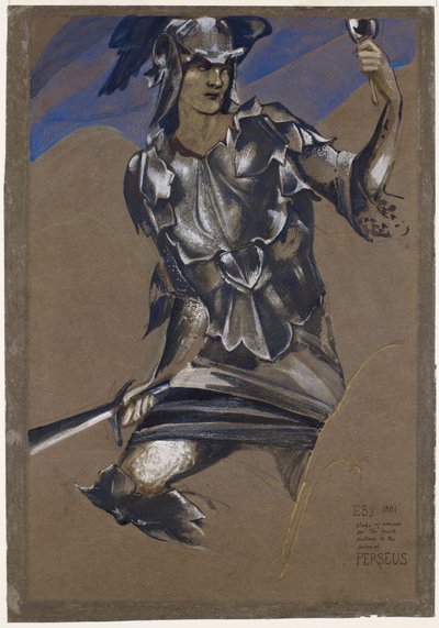 The Perseus Series - Study of Perseus in Armour for The Finding of Medusa by Edward Burne Jones